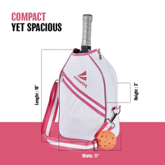 Athletiq Pickleball Crossbody Sports Bag - Pink White