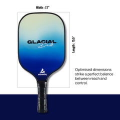 Athletiq FibreGlass Pickleball Paddle with Free Cover - Glacial Design