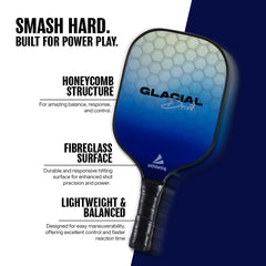 Athletiq FibreGlass Pickleball Paddle with Free Cover - Glacial Design