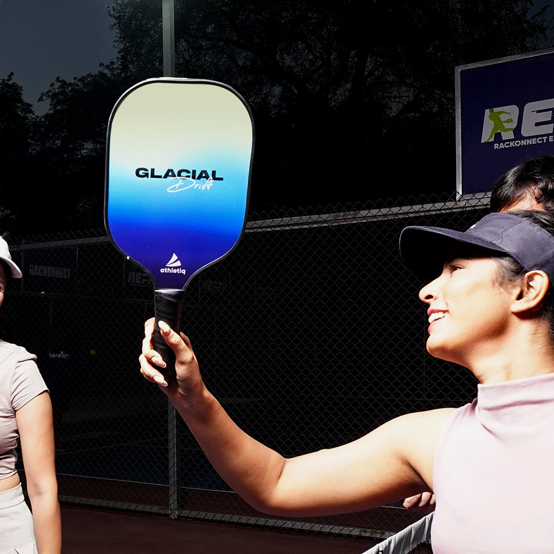 Athletiq FibreGlass Pickleball Paddle with Free Cover - Glacial Design