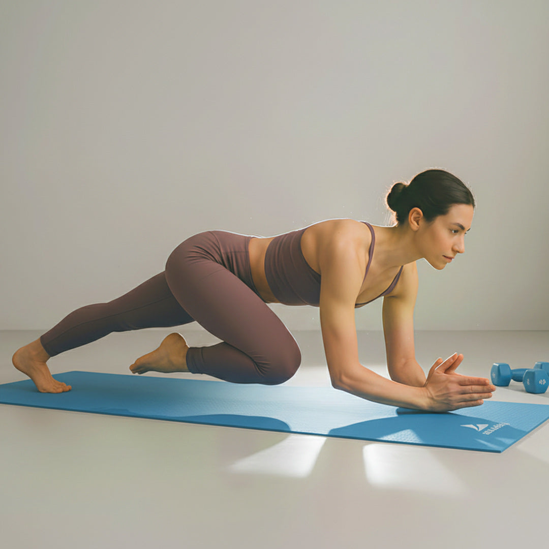 Athletiq FlexPro Yoga Mat (Sky Blue) – With Free Carry Strap