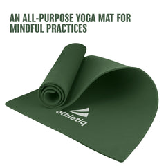 Athletiq ZenPro Yoga Mat (Dark Green) – With Free Carry Strap