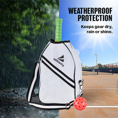 Athletiq Pickleball Crossbody Sports Bag - White