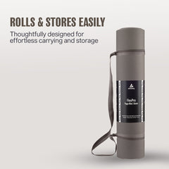 Athletiq FlexPro Yoga Mat (stone Grey) – With Free Carry Strap