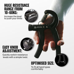 Athletiq Adjustable Hand Grip (Black)