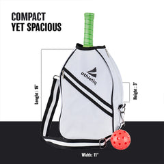 Athletiq Pickleball Crossbody Sports Bag - White