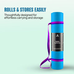 Athletiq FlexPro Yoga Mat (Sky Blue) – With Free Carry Strap