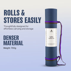 Athletiq ZenPro Yoga Mat (Dark Blue) – With Free Carry Strap