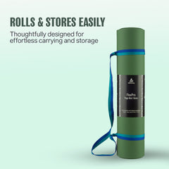 Athletiq FlexPro Yoga Mat (Green) – With Free Carry Strap