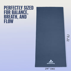 Athletiq ZenPro Yoga Mat (Dark Blue) – With Free Carry Strap