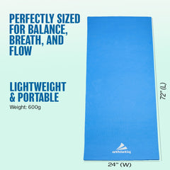 Athletiq FlexPro Yoga Mat (Sky Blue) – With Free Carry Strap