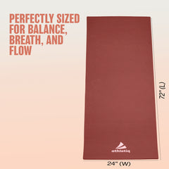 Athletiq ZenPro Yoga Mat (Brown) – With Free Carry Strap