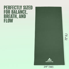 Athletiq ZenPro Yoga Mat (Dark Green) – With Free Carry Strap