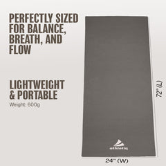 Athletiq FlexPro Yoga Mat (stone Grey) – With Free Carry Strap
