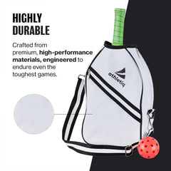 Athletiq Pickleball Crossbody Sports Bag - White