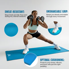 Athletiq FlexPro Yoga Mat (Sky Blue) – With Free Carry Strap