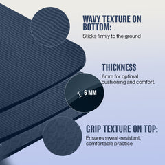 Athletiq ZenPro Yoga Mat (Dark Blue) – With Free Carry Strap