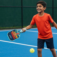 Athletiq JuniorPro Series Pickleball Paddle with 2 Balls & 1 Cover - Blue