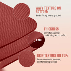 Athletiq ZenPro Yoga Mat (Brown) – With Free Carry Strap