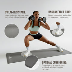 Athletiq FlexPro Yoga Mat (stone Grey) – With Free Carry Strap