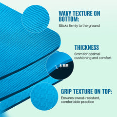 Athletiq FlexPro Yoga Mat (Sky Blue) – With Free Carry Strap