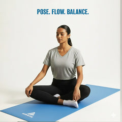 Athletiq FlexPro Yoga Mat (Sky Blue) – With Free Carry Strap