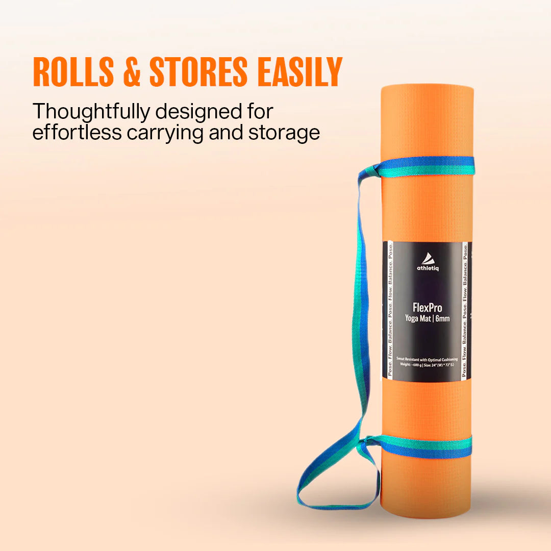 Athletiq FlexPro Yoga Mat -  With Free Carry Strap  Pro-Level Grip & Comfort for Every Pose