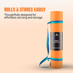 Athletiq FlexPro Yoga Mat (Orange) – With Free Carry Strap