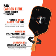 Athletiq SmashPro Raw Carbon Fibre Pickleball Paddle