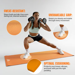 Athletiq FlexPro Yoga Mat (Orange) – With Free Carry Strap