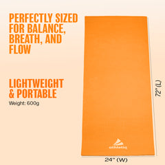 Athletiq FlexPro Yoga Mat (Orange) – With Free Carry Strap