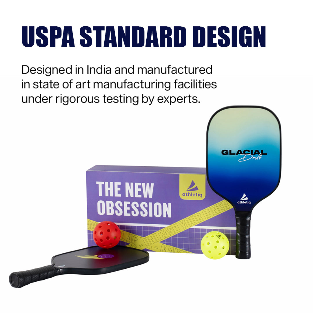 Athletiq FibreGlass Pickleball Paddle with Free Cover - Glacial Design