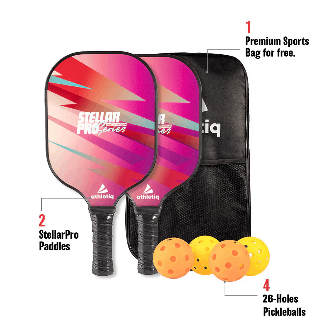 Athletiq Pickleball StellarPro Paddle Set of 2