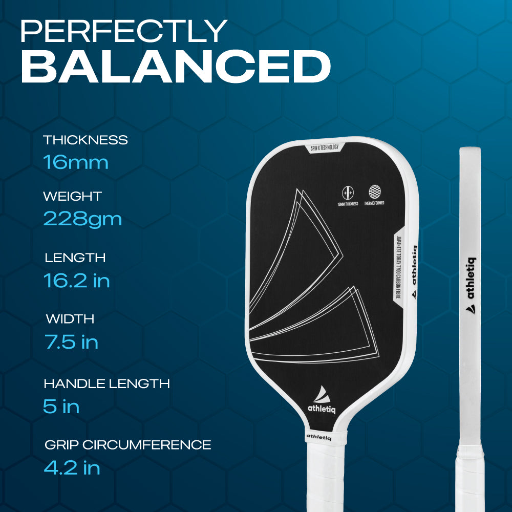Athletiq SuperSonic Hot Pressed Thermoformed Japanese Toray T700 Pickleball Paddle