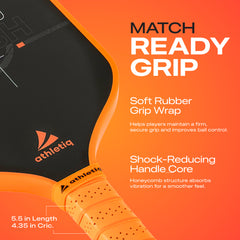 Athletiq SmashPro 3K Raw Carbon Fibre Pickleball Paddle