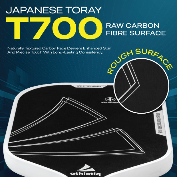Athletiq SuperSonic Hot Pressed Thermoformed Japanese Toray T700 Pickleball Paddle