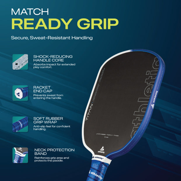 Athletiq Titan (Trilogy Pro Series) Hot Pressed Thermoformed Japanese Toray T700 Elongated Pickleball Paddle