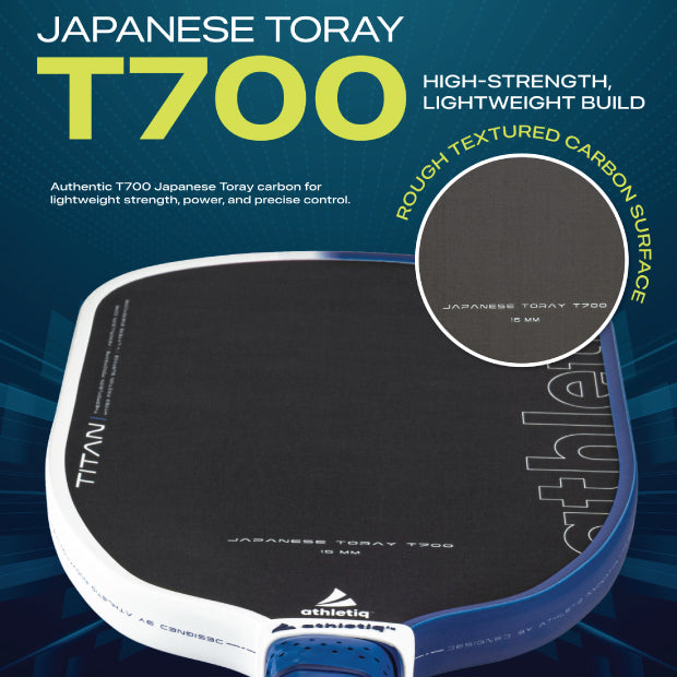 Athletiq Titan (Trilogy Pro Series) Hot Pressed Thermoformed Japanese Toray T700 Elongated Pickleball Paddle