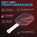 Athletiq Trinity (Trilogy Pro Series) Full Foam Hot Pressed Thermoformed Japanese Toray T700 Elongated Pickleball Paddle