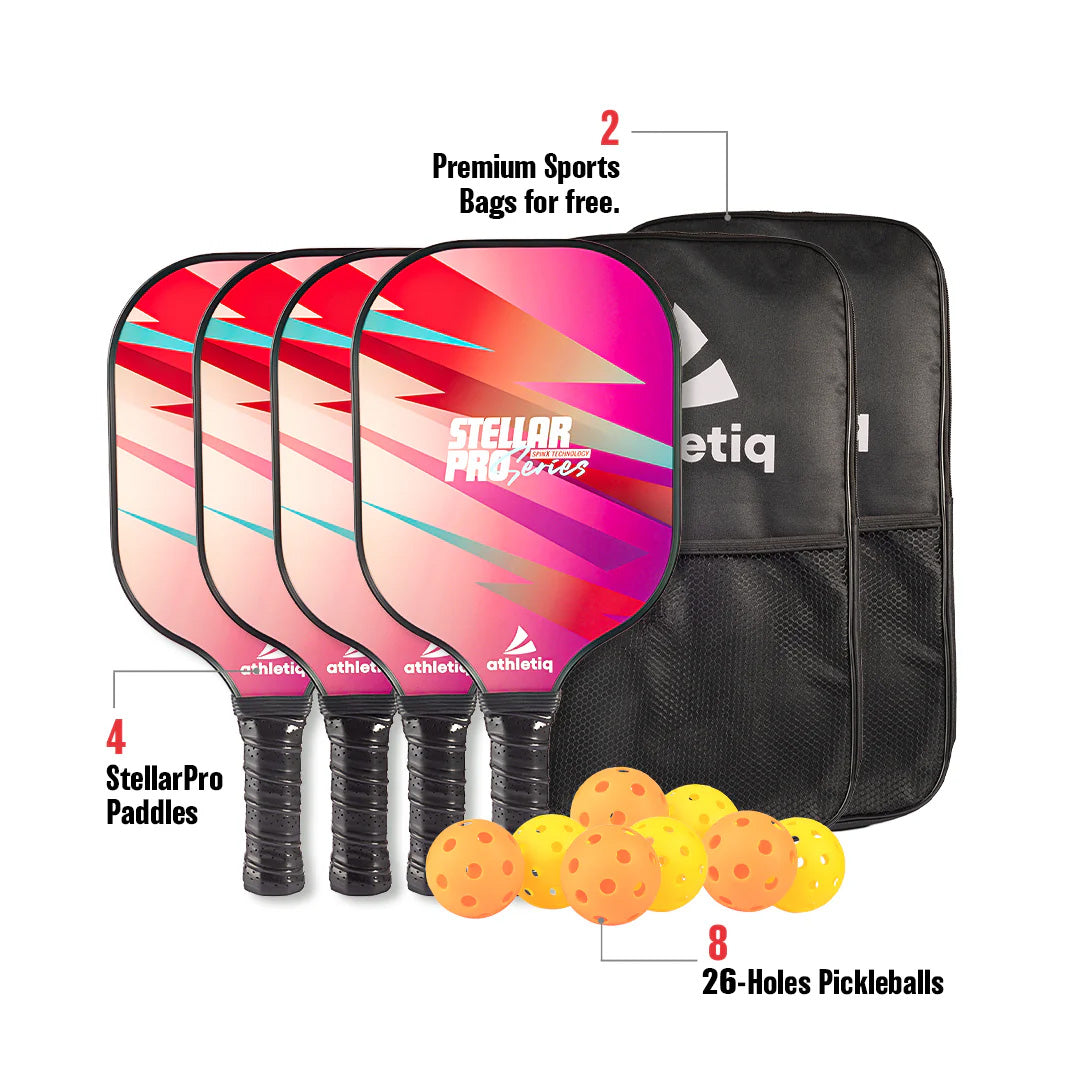 Athletiq Pickleball StellarPro Paddle Set of 4
