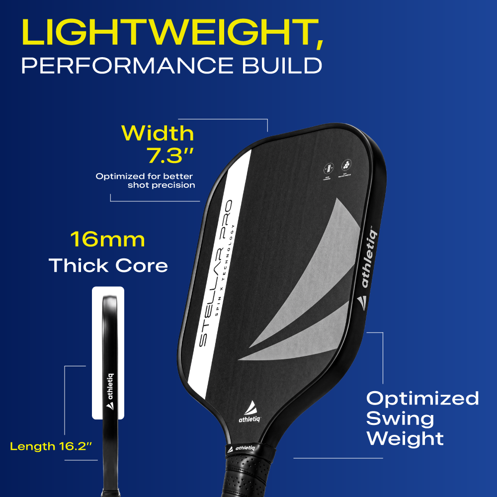 Athletiq Pickleball Stellar Pro Series Paddle with SpinX Technology